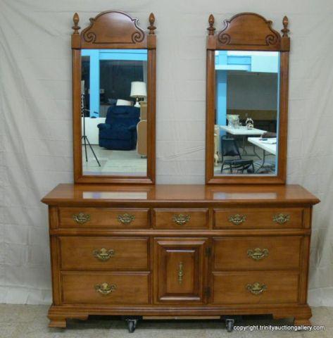 Appraisal: Tell City Maple Dresser w Double Mirrors - Early American