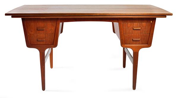 Appraisal: A DANISH PARTNERS DESK IN THE STYLE OF POUL VOLTHER