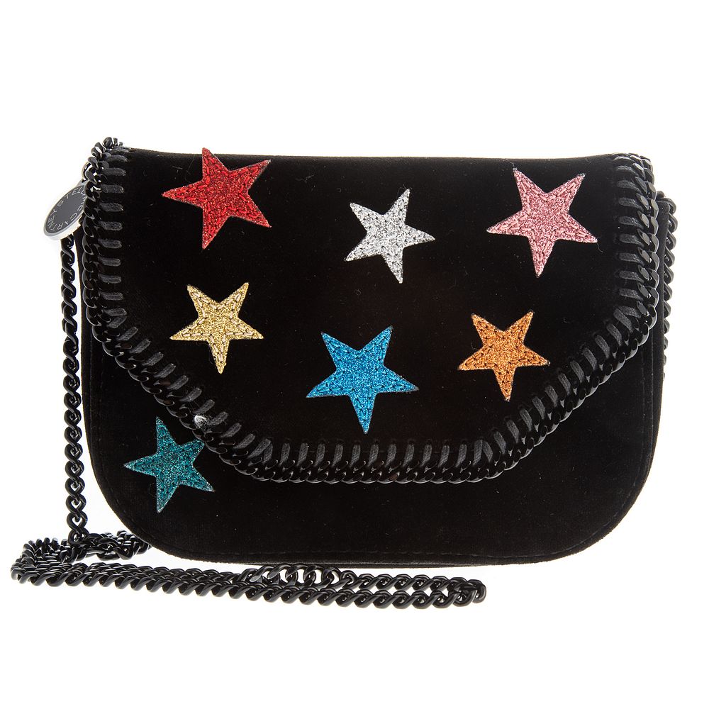 Appraisal: A Stella McCartney Stars Fallabella Box Bag A black velvet