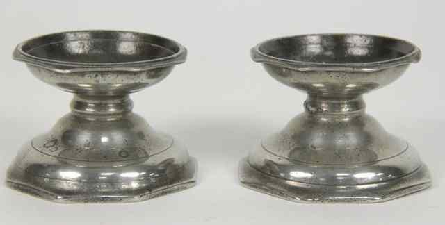 Appraisal: Two th Century pewter cup or capstan salts each with