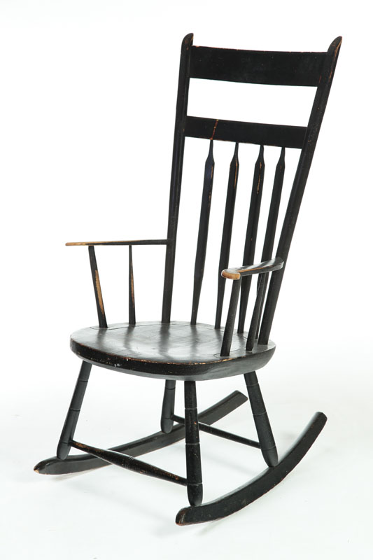 Appraisal: WINDSOR ROCKING CHAIR Ohio Valley nd quarter- th century mixed