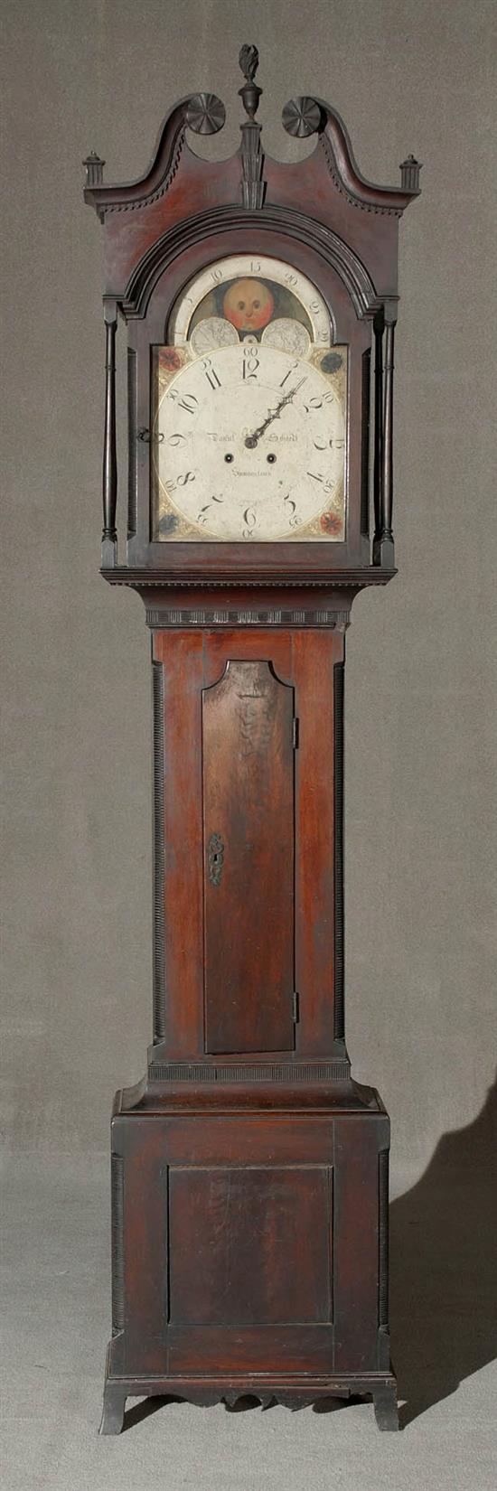 Appraisal: Federal Walnut Eight-Day Tall Case Clock Dial Signed Daniel Scheidt