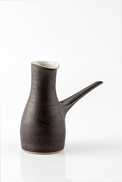 Appraisal: Lucie Rie - Pouring vesselmatt black glazeimpressed potter's seal cm