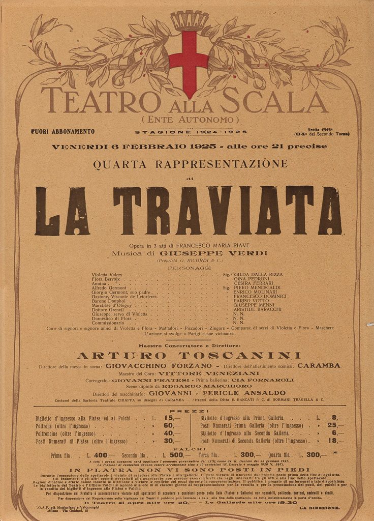 Appraisal: DESIGNER UNKNOWN TEATRO ALLA SCALA Group of broadsides - Each