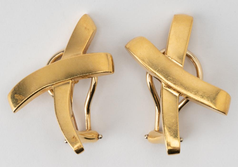 Appraisal: PAIR OF PALOMA PICASSO FOR TIFFANY CO KARAT YELLOW GOLD