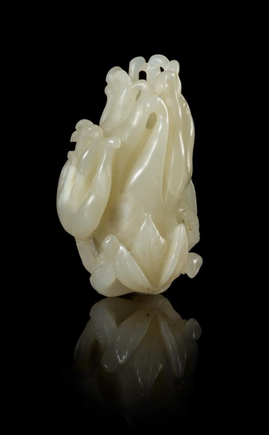 Appraisal: Sale Lot A Carved Celadon Jade Toggle late qing dynasty