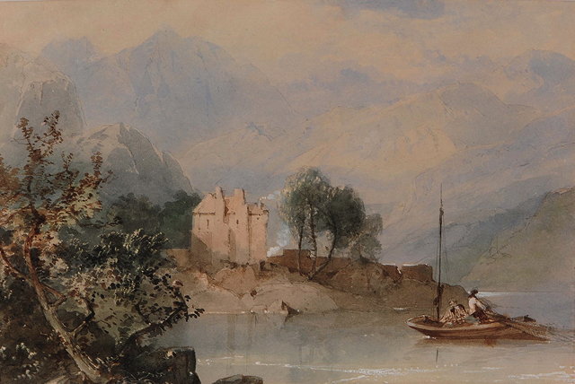 Appraisal: EDWARD M RICHARDSON - Scene in the Highlands with ship