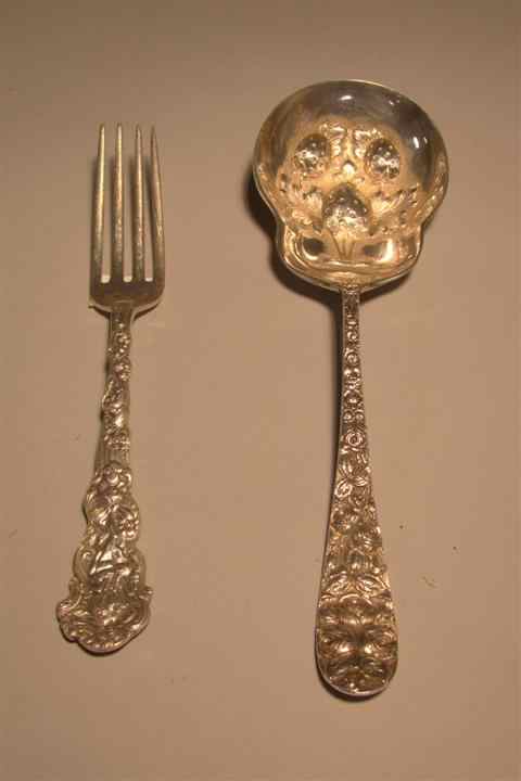 Appraisal: GORHAM 'VERSAILLES' PATTERN DINNER FORK together with a Schofield Co