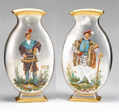 Appraisal: Pair of Paris porcelain silvered vases late th century retailed