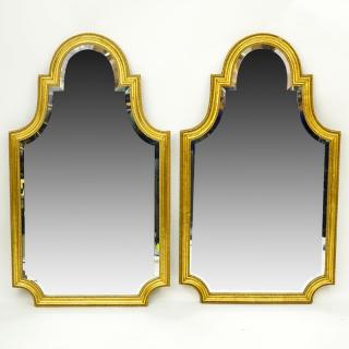 Appraisal: Grouping of Two Knitter Duro Brevete Gilt Wood Beveled Glass