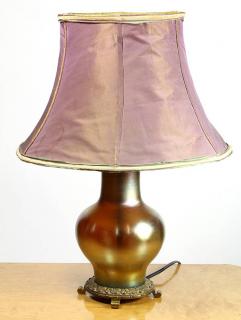 Appraisal: Steuben 'Gold Aurene' table lamp Steuben 'Gold Aurene' table lamp