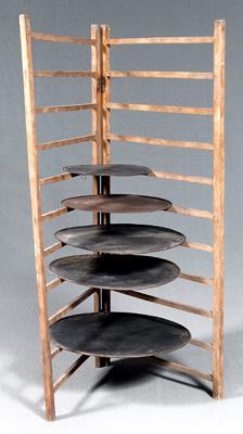 Appraisal: Seven tier folding baker's rack through-tenon and pegged construction unidentified