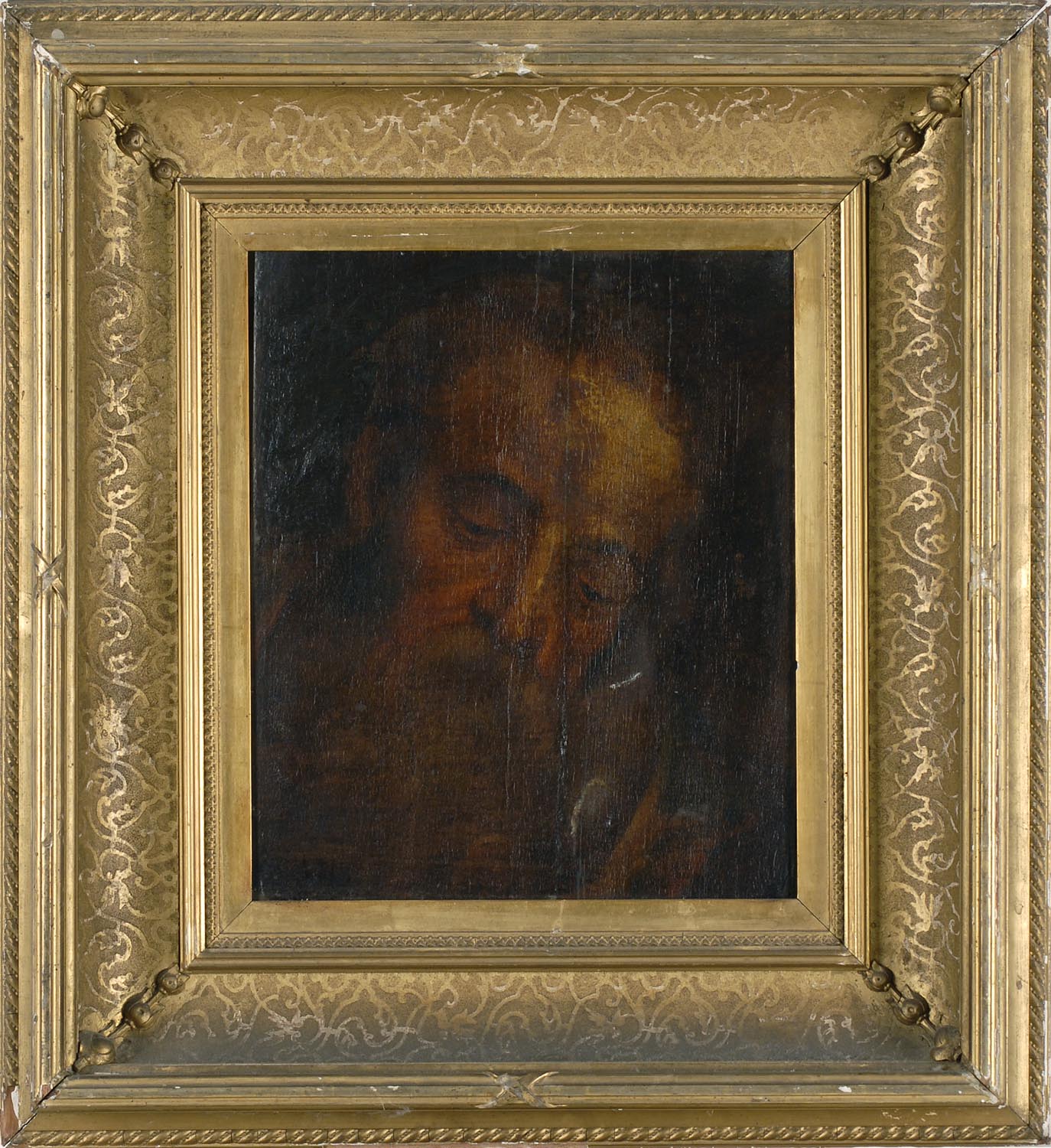 Appraisal: FRAMED PAINTING OLD MASTERS SCHOOL Portrait of a man Unsigned