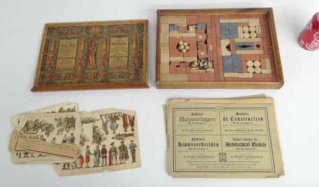 Appraisal: C German sand blocks in original box with paper litho