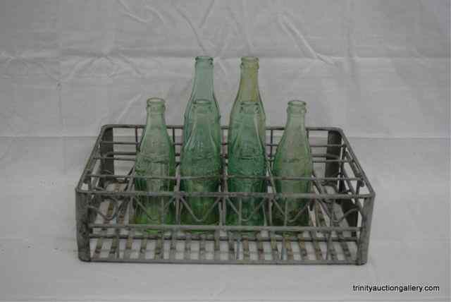 Appraisal: Vintage Coca Cola Metal Crate w Coke BottlesThis is a