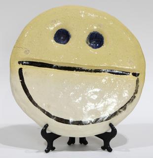 Appraisal: J J B Blunk American - Smiley Face glazed painted