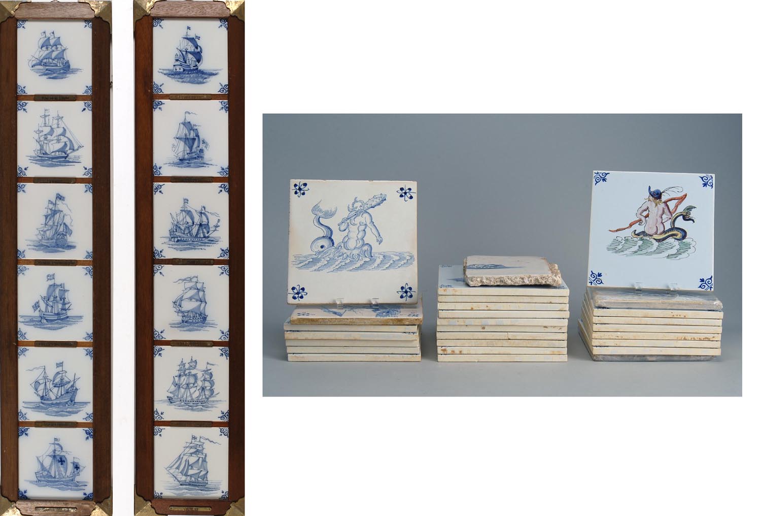 Appraisal: APPROXIMATELY THIRTY-EIGHT DELFT POTTERY TILES th Century and EarlierMost with