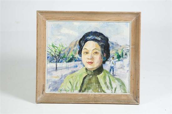 Appraisal: OIL ON CANVAS BY EMERSON BURKHART Portrait of a Chinese