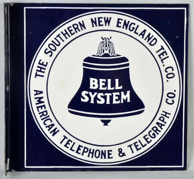 Appraisal: Porcelain Bell System Southern New England Sign Beautiful flange sign