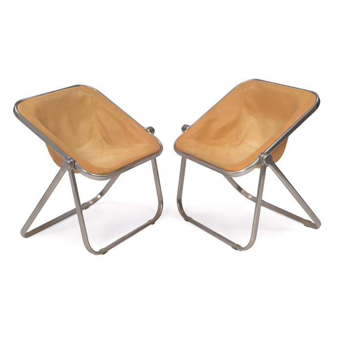 Appraisal: Giancarlo Piretti Plona chairs pair by Castelli Italy original light