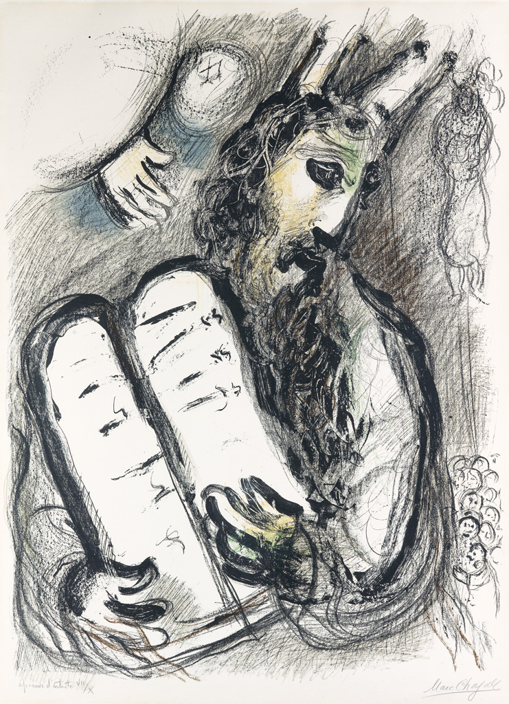 Appraisal: MARC CHAGALL Moses et les Tables de la Loi Color