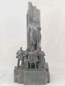 Appraisal: A large Soviet Russian aluminium monument of Lenin and revolutionists