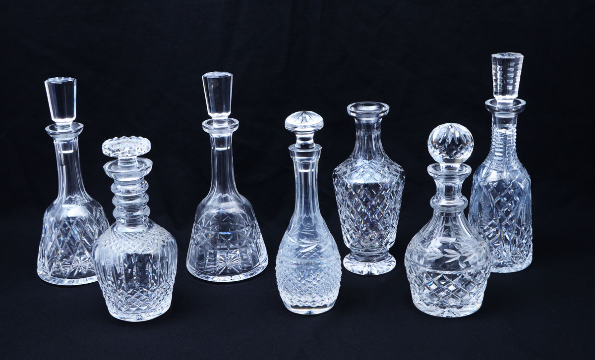 Appraisal: ASSORTED WATERFORD CRYSTAL DECANTERS pieces total all by Waterford in