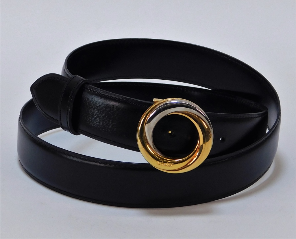 Appraisal: AUTHENTIC CARTIER SILVER GOLD BLACK LADY'S BELT France th CenturySilver