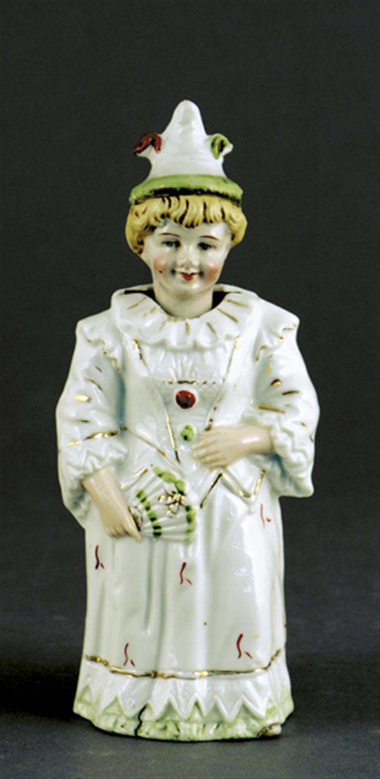 Appraisal: Porcelain bobblehead figure girl with fan H Provenance A Charleston