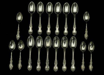 Appraisal: Twelve Wallace Sterling Silver Teaspoons Together with six sterling silver