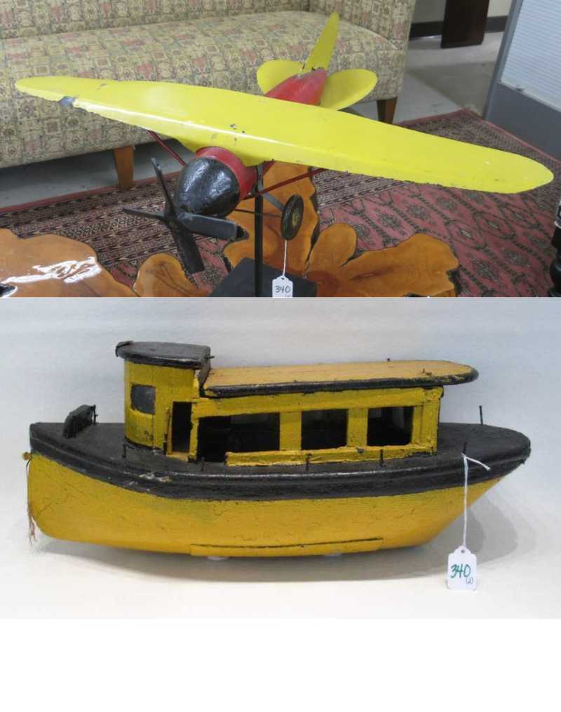 Appraisal: TWO NEW ENGLAND FOLK ART TOYS the first a propeller