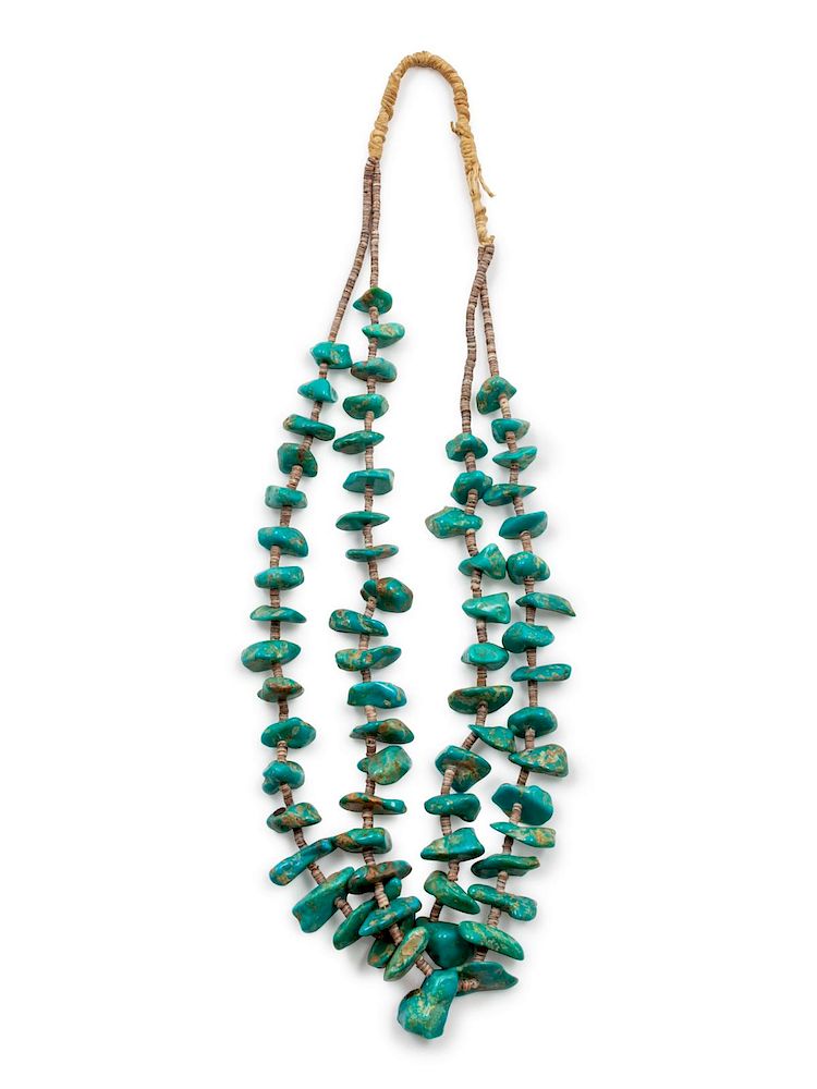 Appraisal: Southwestern Turquoise Nugget Necklace overall length inches Southwestern Turquoise Nugget