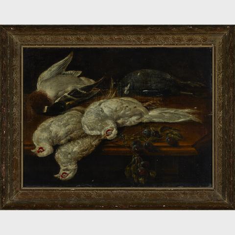 Appraisal: School of Jan Fyt - PHEASANTS ON A TABLE WITH