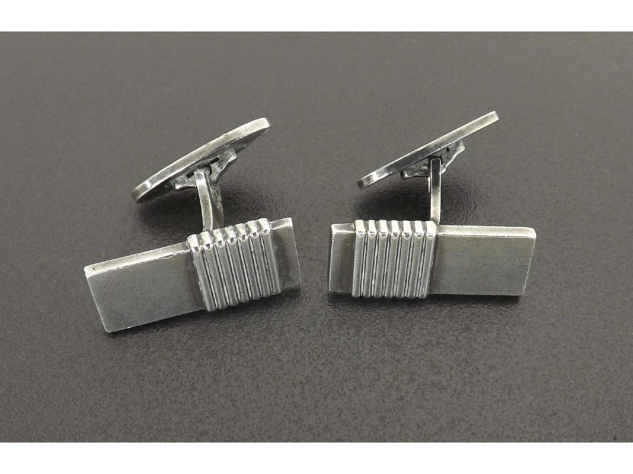 Appraisal: Pair of Georg Jensen silver cufflinks stamped marks mm