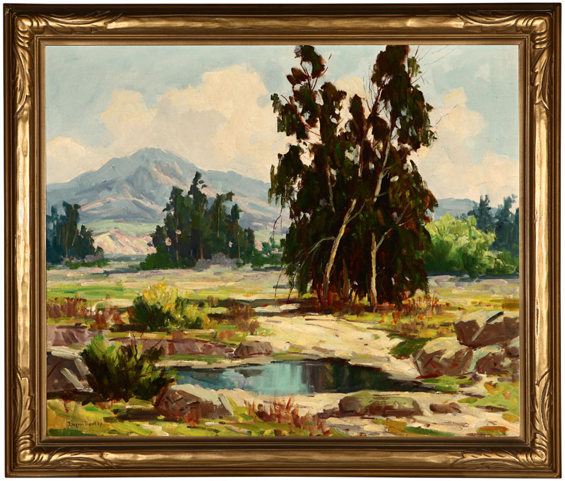 Appraisal: Eugene Dunlap - Eucalyptus in a California landscape Oil on