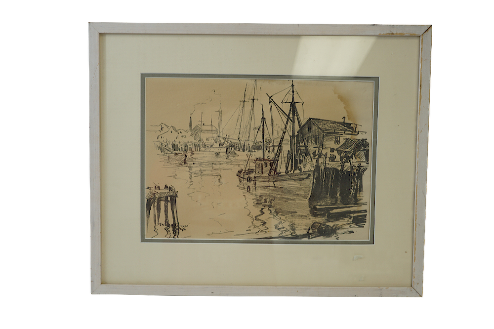 Appraisal: Emile Gruppe Fisherman's Wharf Gloucester Harbor Emile Albert Gruppe American