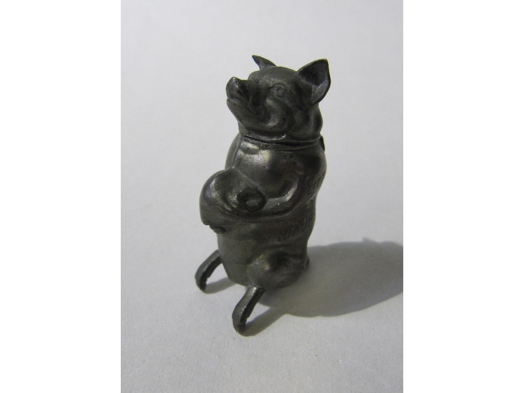 Appraisal: Novelty white metal vesta modelled as a pig sitting up