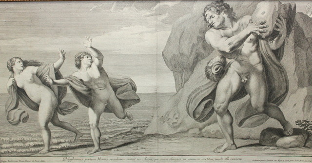 Appraisal: AN TH CENTURY ENGRAVING OF POLYPHEMUS X mounted in a