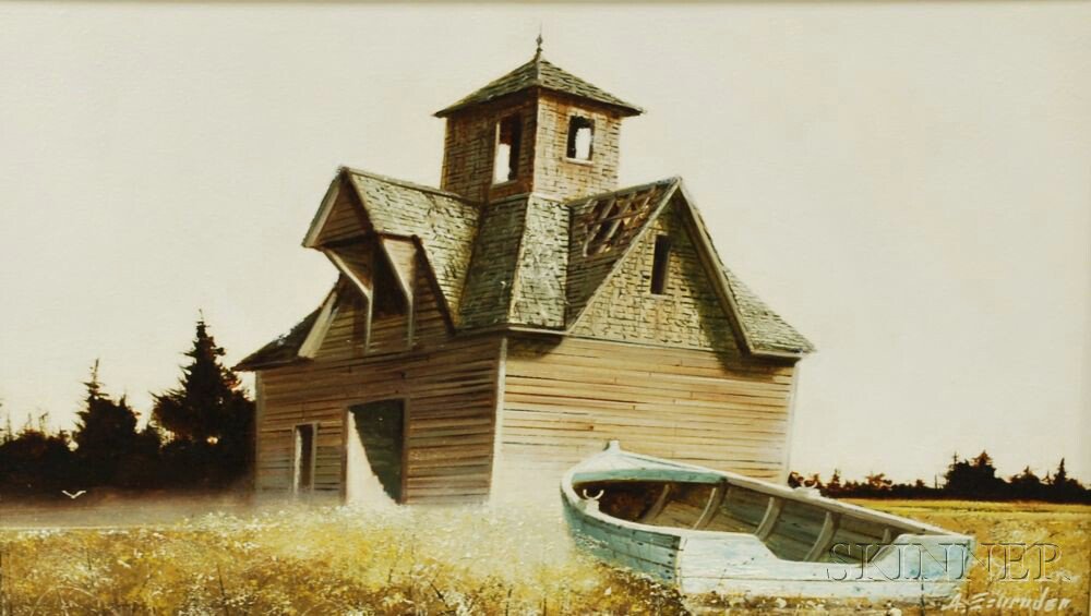 Appraisal: Albert Henry Schroder American - Baldy's Barn Signed A Schroder