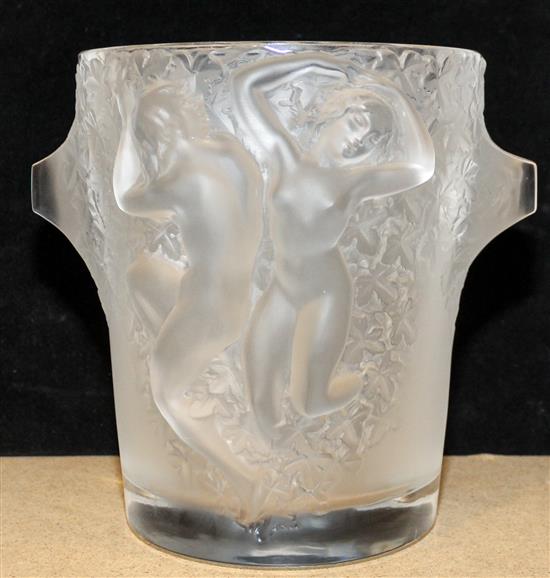 Appraisal: Sale Lot A Lalique Molded and Frosted Glass Ice Bucket