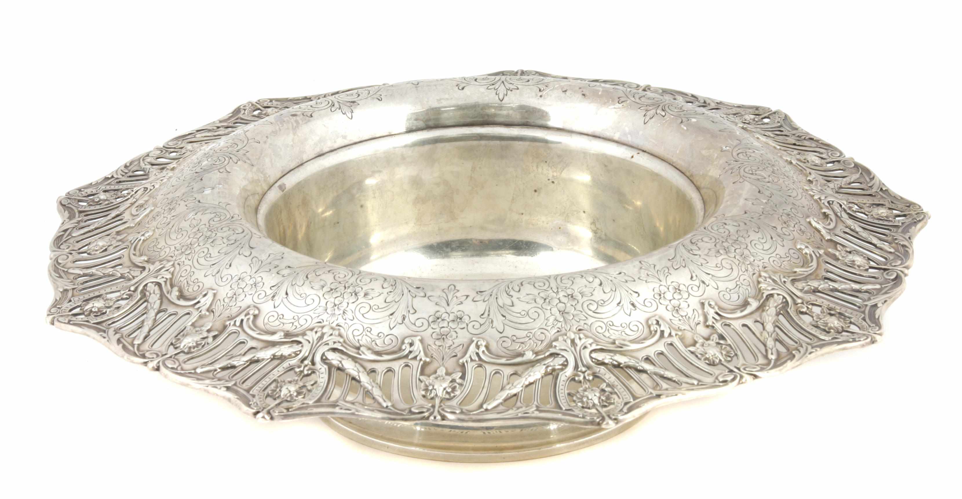 Appraisal: An American sterling silver center bowl th centuryNo maker's mark