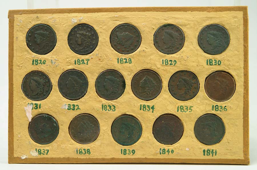 Appraisal: COINS FIFTY-NINE LARGE CENT COLLECTION All different Missing and -