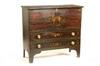 Appraisal: BLANKET CHEST - Circa pine Paris Maine decorated lift top