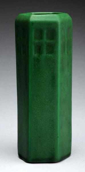 Appraisal: Weller Matte Green Arts Crafts Vase Church window design