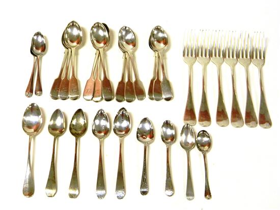 Appraisal: SILVER twenty-nine pieces nine coin coffee spoons six '' ''