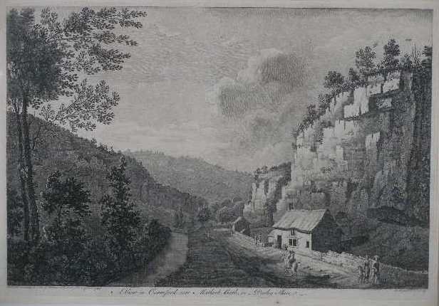 Appraisal: Antique English Lithograph A View in Crumford near Matlock Bath