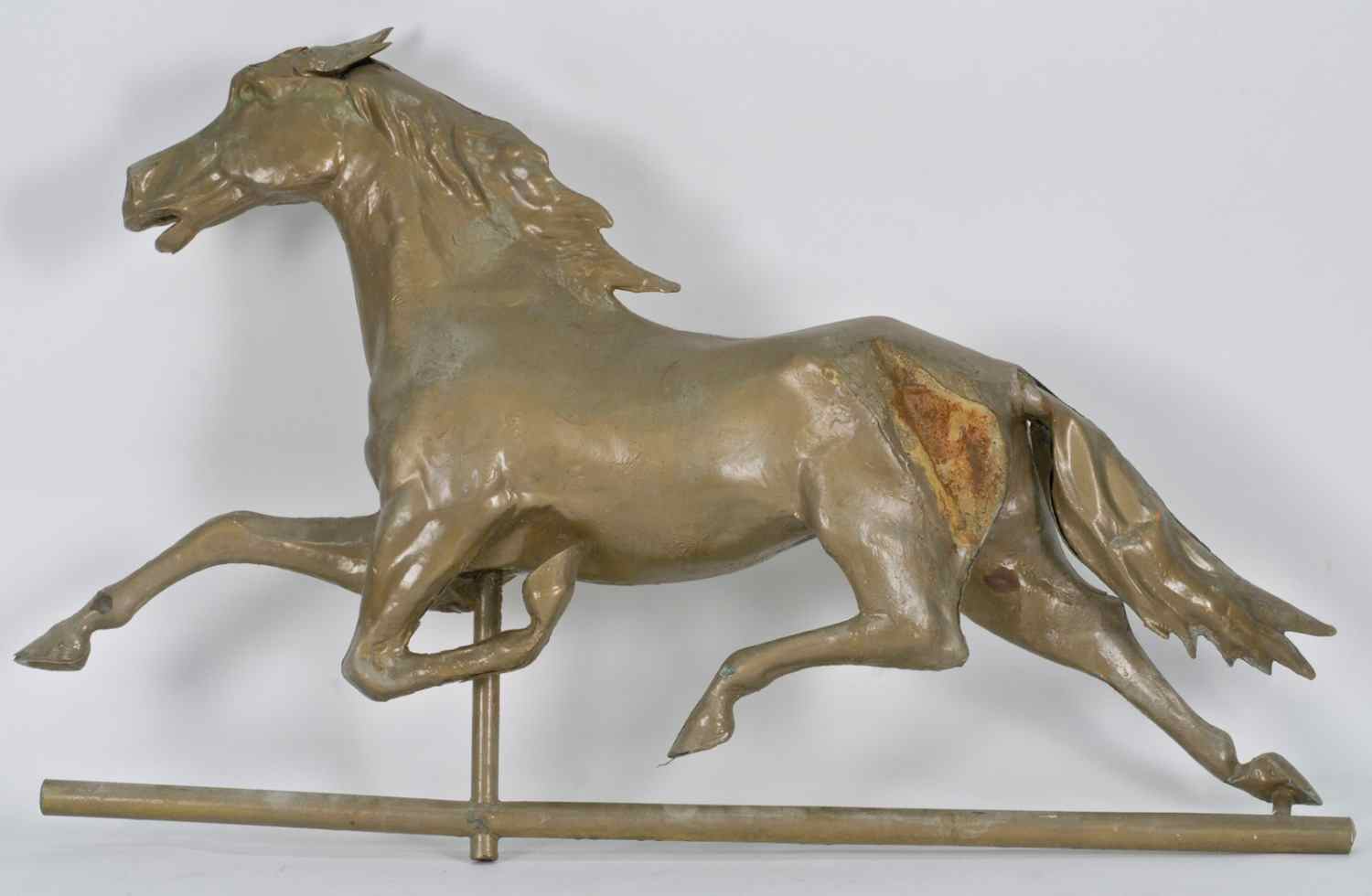 Appraisal: COPPER WEATHER VANE IN THE FORM OF A RUNNING HORSELate