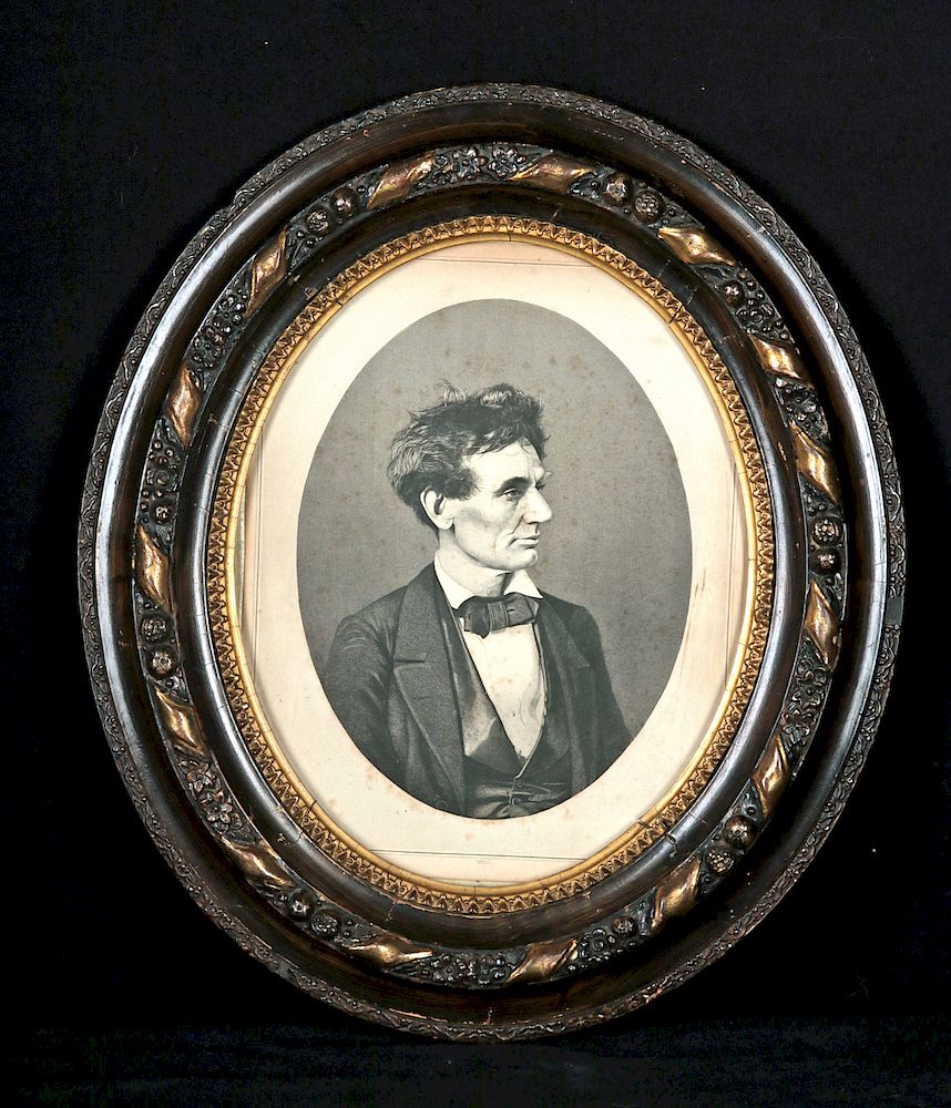 Appraisal: Framed American Engraving of Lincoln Engraver H C Shotwell American