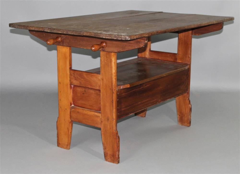 Appraisal: WALNUT METAMORPHIC TABLE Pennsylvania the three-board top lifting or tilting