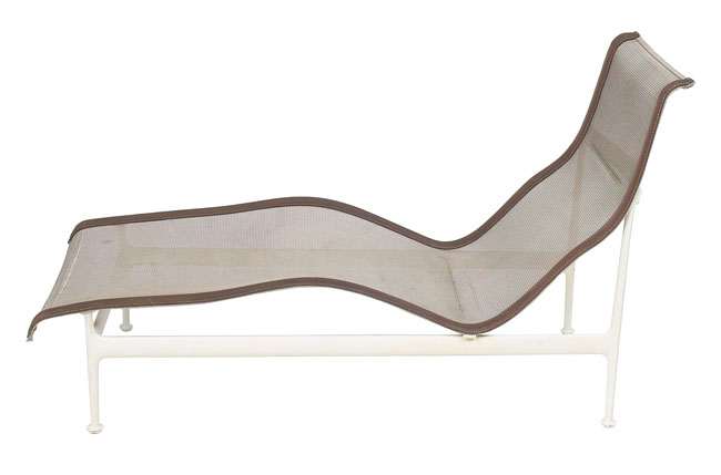 Appraisal: Richard Schultz chaise lounge coated aluminum frame with mesh fabric